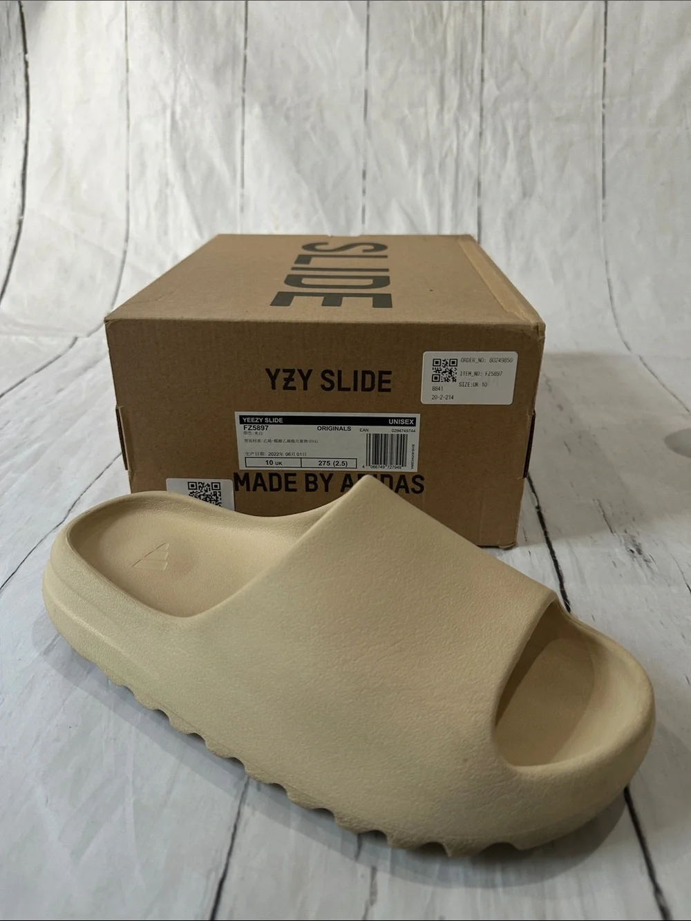 adidas YZY Slide in Bone Beige size 10